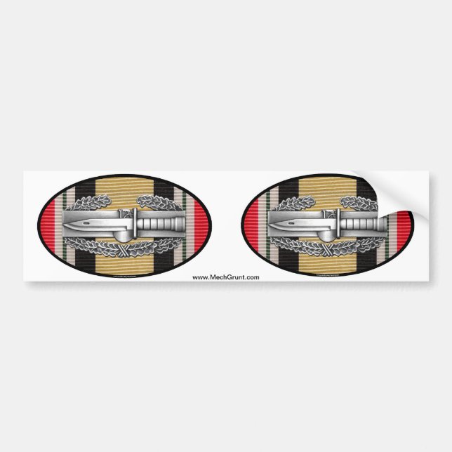 Iraq Combat Action Badge Euro-Oval Sticker Pair (Front)