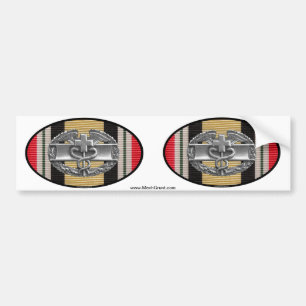 Iraq Combat Medical Badge Euro-Oval Sticker Pair