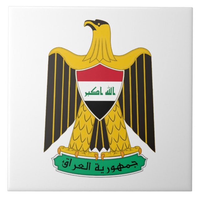 Iraq country coat arms symbol emblem flag eagle tile (Front)