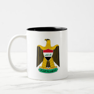 Iraq country coat arms symbol emblem flag eagle Two-Tone coffee mug