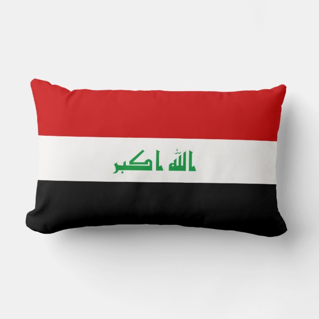 Iraq country long flag nation symbol republic lumbar cushion (Front)