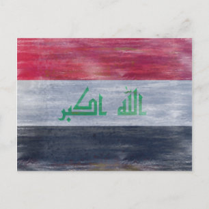 Iraq distressed flag postcard