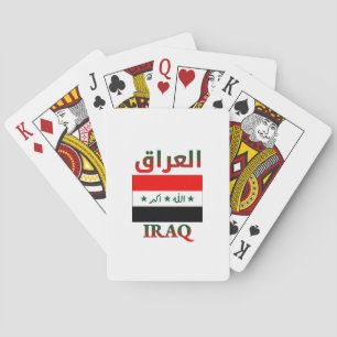 Iraq Flag العراق Arabic & English WordArt Playing Cards