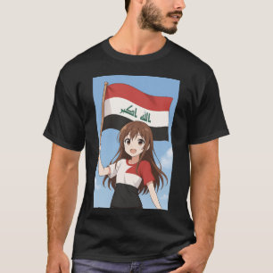 Iraq Flag Anime Heroine funny T-Shirt