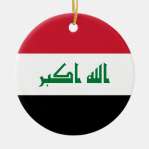 Iraq flag ceramic tree decoration
