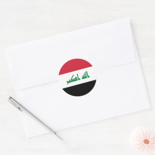 Iraq flag classic round sticker