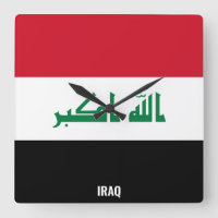 Iraq Flag Dazzling Patriotic Square