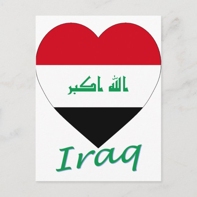 Iraq Flag Heart Postcard (Front)