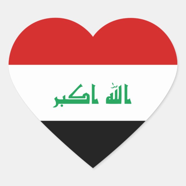Iraq Flag Heart Sticker (Front)