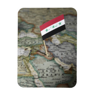 Iraq flag in map magnet