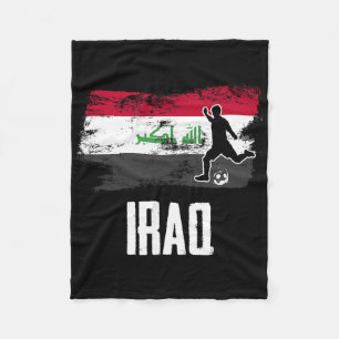 Iraq Flag Jersey Iraqi Soccer Team Iraqi Fleece Blanket