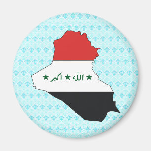 Iraq Flag Map full size Magnet