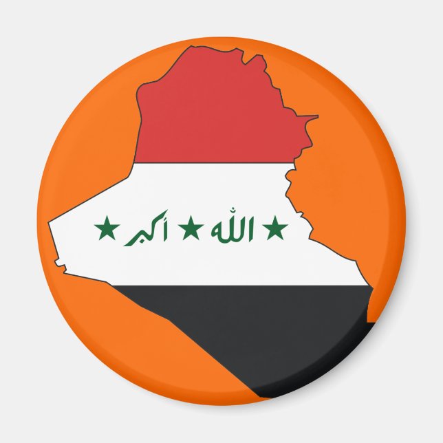 Iraq flag map magnet (Front)