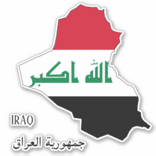 Iraq Flag Map Patriotic Sticker