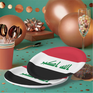Iraq flag paper plate