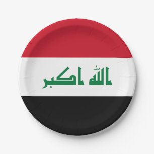 Iraq Flag Paper Plate