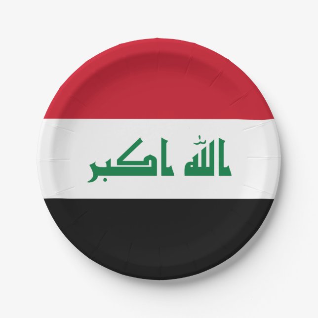 Iraq Flag Paper Plate (Front)