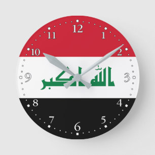 Iraq Flag Round Clock