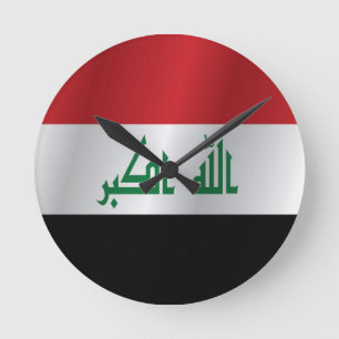Iraq flag round clock