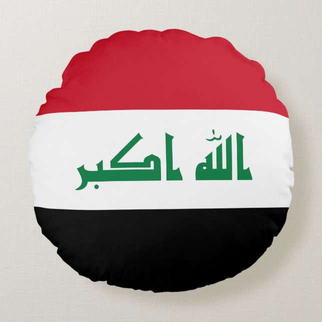 Iraq Flag Round Cushion (Front)