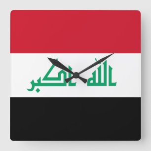 Iraq Flag Square Wall Clock