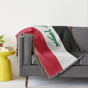Iraq flag throw blanket