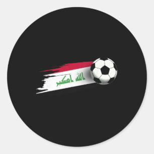 Iraq Flag Top Iraqi Soccer Flag Iraqi Classic Round Sticker