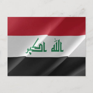 Iraq - flag waving - postcard