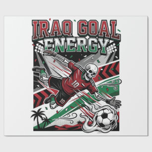 Iraq Goal Energy Skeleton Striker Nations Bold Soc Wrapping Paper