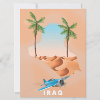 Iraq Illustrated travel poster print. Invitation
