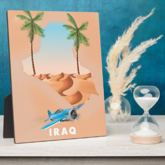 Iraq Illustrated travel poster print. Plaque