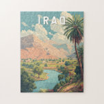Iraq Illustration Travel Art Vintage Jigsaw Puzzle<br><div class="desc">Iraq retro vector travel design. Iraq,  the cradle of civilization,  is home to the ancient lands of Mesopotamia,  where the Tigris and Euphrates Rivers shaped history.</div>