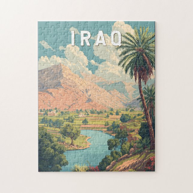 Iraq Illustration Travel Art Vintage Jigsaw Puzzle (Vertical)