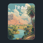 Iraq Illustration Travel Art Vintage Magnet<br><div class="desc">Iraq retro vector travel design. Iraq,  the cradle of civilization,  is home to the ancient lands of Mesopotamia,  where the Tigris and Euphrates Rivers shaped history.</div>