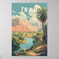 Iraq Illustration Travel Art Vintage