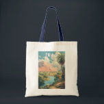 Iraq Illustration Travel Art Vintage Tote Bag<br><div class="desc">Iraq retro vector travel design. Iraq,  the cradle of civilization,  is home to the ancient lands of Mesopotamia,  where the Tigris and Euphrates Rivers shaped history.</div>