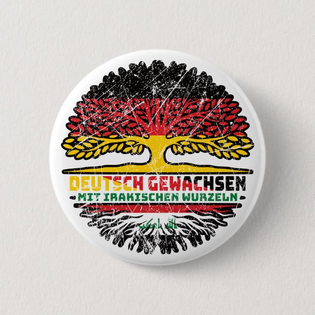 Iraq Irakisch Deutsch Deutschland Baum Wurzel 6 Cm Round Badge (Front)