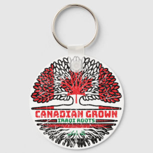Iraq Iraqi Canadian Canada Tree Roots Flag Key Ring