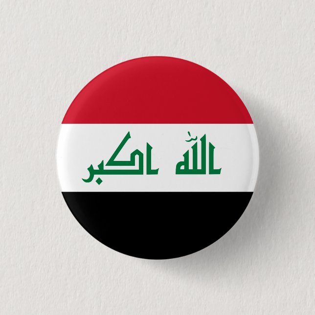 Iraq (Iraqi) Flag 3 Cm Round Badge (Front)
