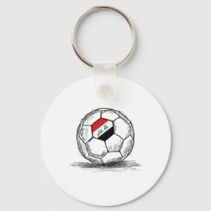 Iraq Iraqi Flag Art Design On Soccer Ll Footll Key Ring