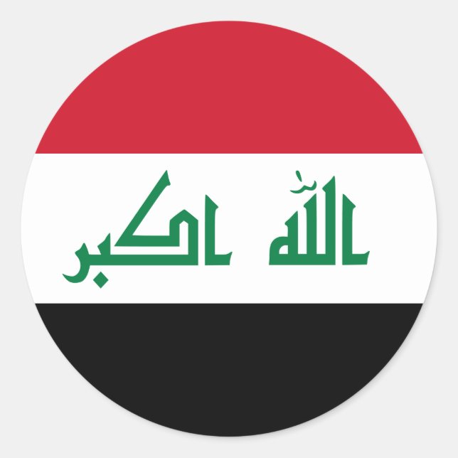 Iraq (Iraqi) Flag Classic Round Sticker (Front)