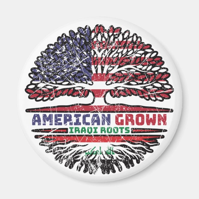 Iraq Iraqi US American USA United States Tree Magnet (Front)