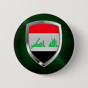 Iraq Metallic Emblem 6 Cm Round Badge