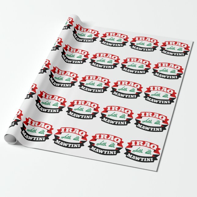 Iraq My Homeland Banner Flag Wrapping Paper (Unrolled)