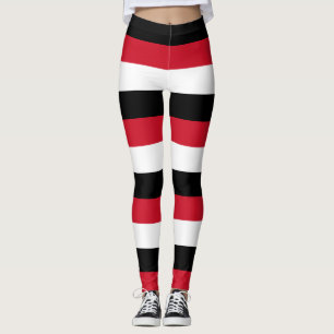 Iraq National Flag Colours Horizontal Striped Leggings