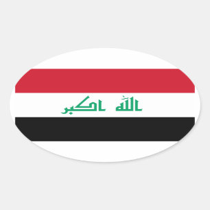 Iraq National Flag Oval Sticker