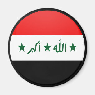 Iraq quality Flag Circle Magnet