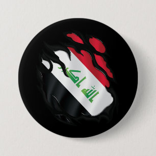 Iraq Ripped Flag 7.5 Cm Round Badge