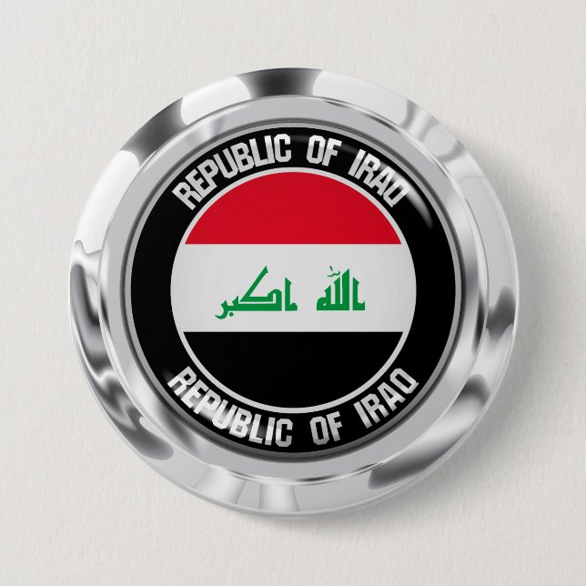 Iraq Round Emblem 7.5 Cm Round Badge (Front)