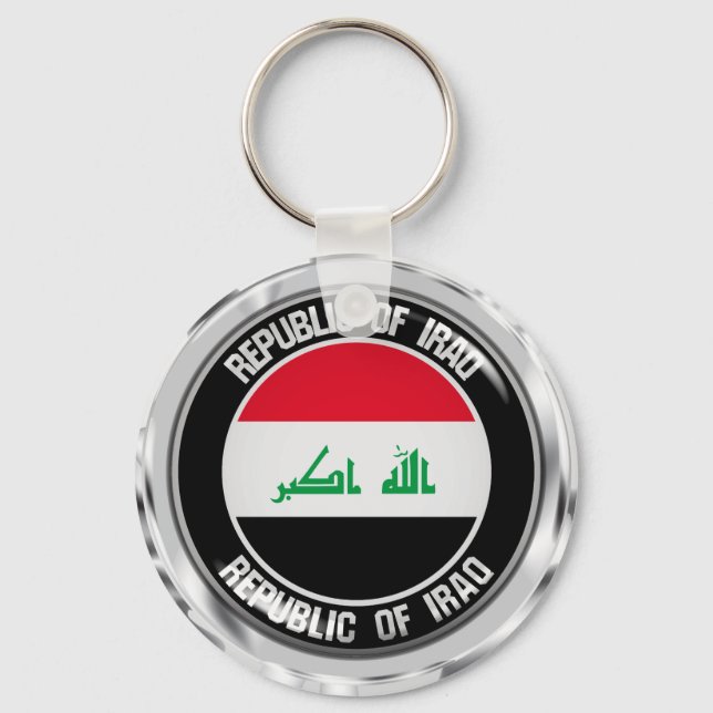 Iraq Round Emblem Key Ring (Front)